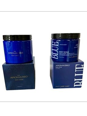 Hotel Collection AROMA360 Blue Body Creme & Scrub Duo - NIB